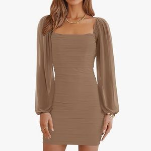 NWOT! Long sleeve square neck party dress